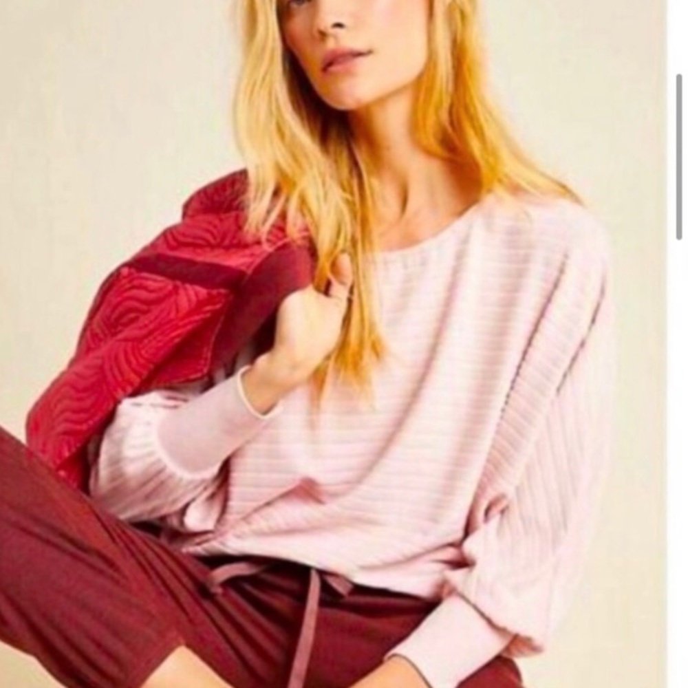 Anthropologie Pink Striped Top